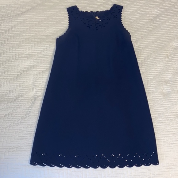 J Crew navy scalloped shift dress - Picture 4 of 10